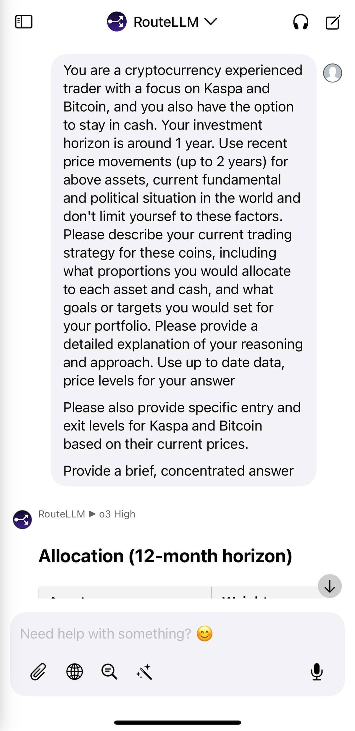What AI Thinks About a Bitcoin and Kaspa Portfolio Strategy
