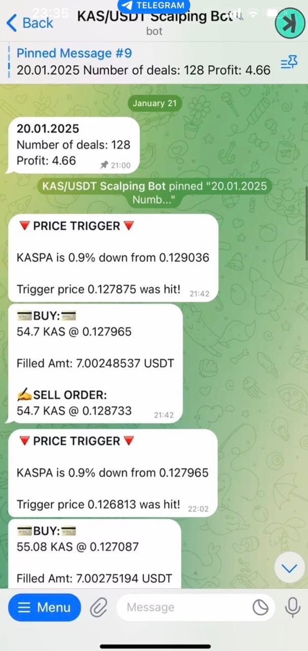 KAS/USDT Bot in Action — Full Day Screen Recording